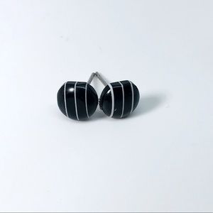 Black And White Minimalist Stud Earrings
